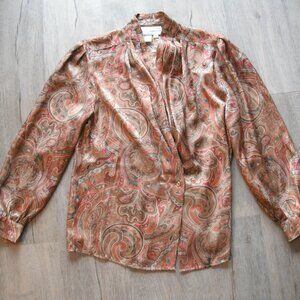 Westbound Petites Paisley Print Blouse 4p Small